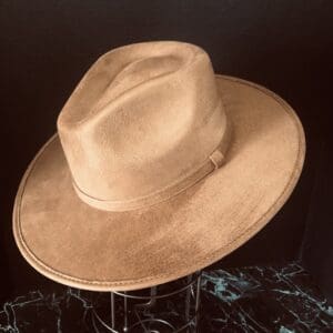 Caramel Colored Vegan Suede Flat Brimmed Blank
