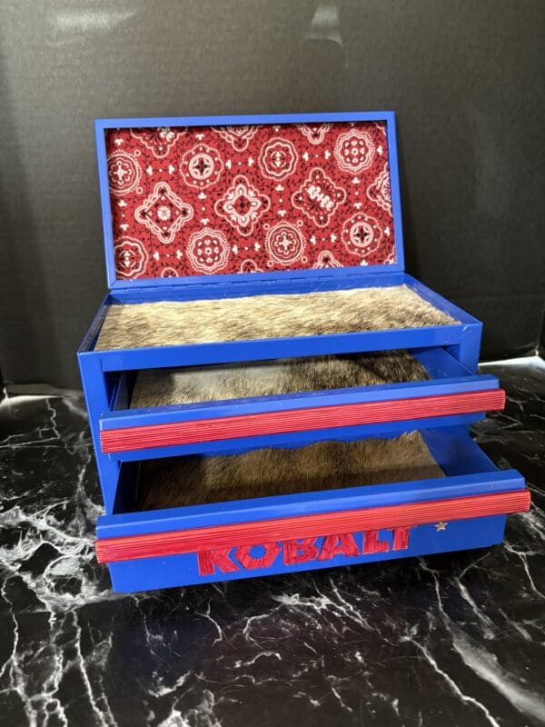 Vintage Cowgirl Jewelry Box red/blue